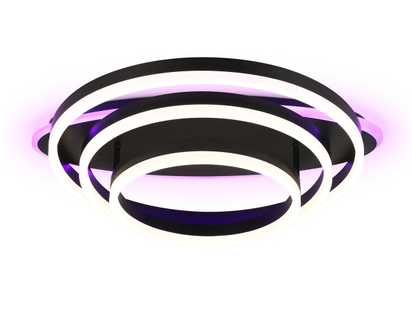 Светильник светодиодный потолочный с пультом FA8524 BK черный 146W 3000K-6400K 560*500*150 (ПДУ РАДИО 2.4G) Ambrella Light