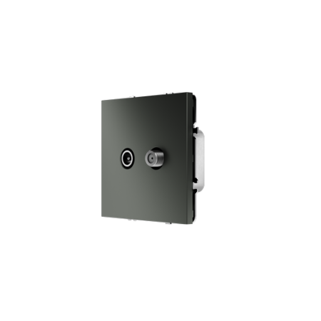 Розетка телевизионная встраиваемая Voltum S70 оконечная TV+SAT, (титан)