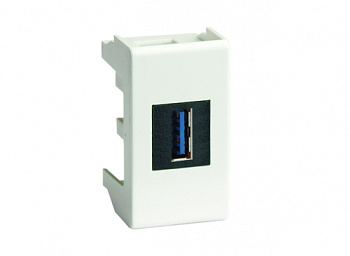 USB 3.0 розетка, Viva, белая, 1 мод. DKC
