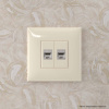 Компьютерная розетка RJ-45 без шторки в стену, кат.6А двойная экранированная, "Avanti", "Ванильная дымка" DKC