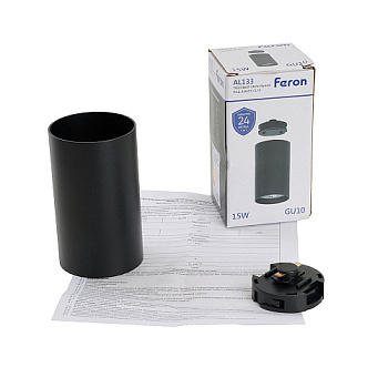 Светильники трековые на шинопровод GU10 однофазный AL133, 15W, 230V черный Feron