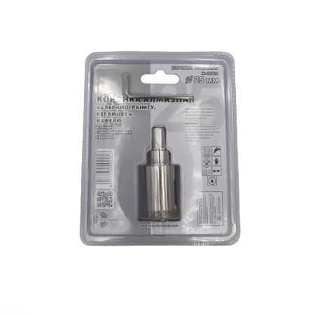 Коронка алмазная по керамике и кафелю с центрирующим сверлом 25мм 400025 Trio-Diamond