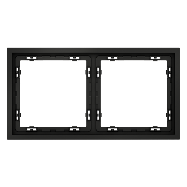 Рамка пластиковая Voltum S70 на 2 поста, (черный матовый)