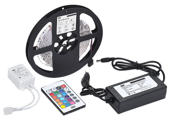 Комплект светодиодной подсветки "Сделай сам" (лента LED 5м LSR-5050RGB60-14,4-IP20-12В + драйвер + к