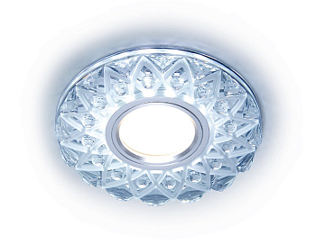 Встраиваемый точечный светильник с LED подсветкой S375 CL/FR прозрачный/матовый GU5.3+3W(LED WHITE) D120*25 Ambrella Light