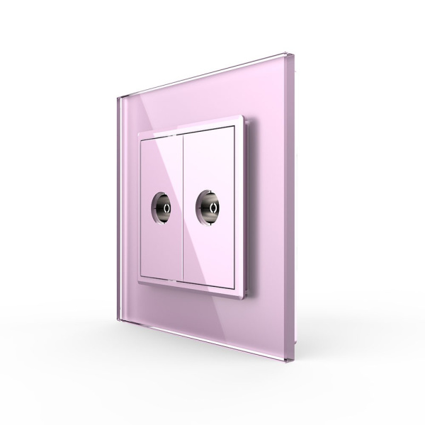 Розетка ТВ двойная Розовая Livolo