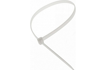 Хомут-стяжка кабельная нейлоновая 2,5х200 мм белая (100 шт/25000 шт уп/кор) Промрукав