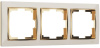 Snabb Рамка горизонт/вертик 3 пост . слоновая кость/золото IP20 Werkel