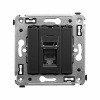 Компьютерная розетка RJ-45 в стену, кат.6 одинарная,"Avanti", "Черныйматовый" DKC