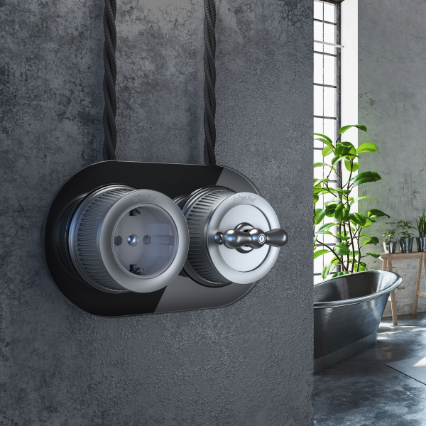 Favorit Runda Рамка на 2 поста (Черный) Werkel