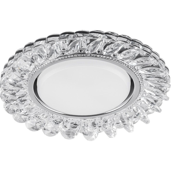 Св-к встр.с белой LED подсветкой Feron CD4034 потолочный GX53 без лампы, прозр., хром