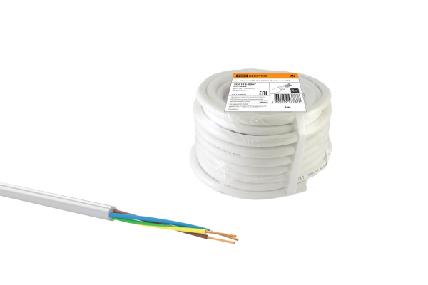 Провод ПВС 3х1,5 ГОСТ (5м), белый TDM