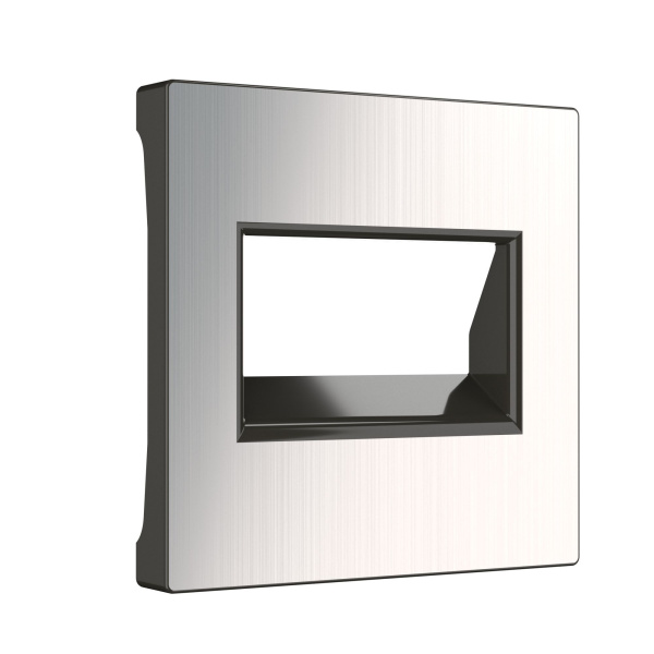 Накладка для двойной розетки Еthernet RJ-45 (глянцевый никель) СУ IP20 Werkel