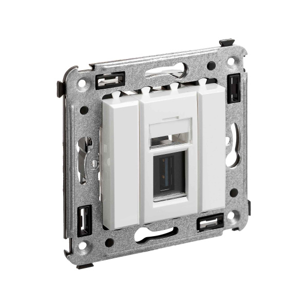 USB 3.0 розетка одинарная в стену, тип А-А, "Avanti", "Белое облако" DKC