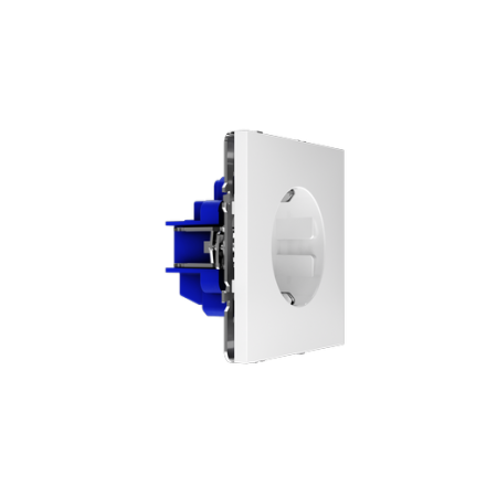 Розетка встраиваемая Voltum S70 с заземлением и защитными шторками, 16А, (белый глянцевый)