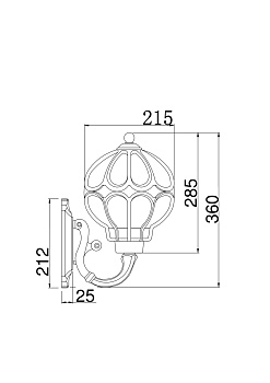 Бра 1*E27 60Вт Золото Антик IP20 Via O024WL-01G Outdoor