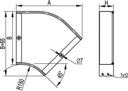 Угол CPO 45 горизонтальный 45° 600х100, горячеоцинкованный DKC