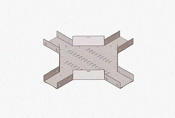 Лоток крестообразный замковый глухой КМЗГ 150х80 УТ1,5, оцинкованный лист, S1,5