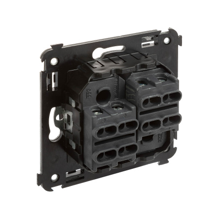 Перекрестный переключатель двухклавишный в стену, "Avanti", "Черный квадрат" DKC