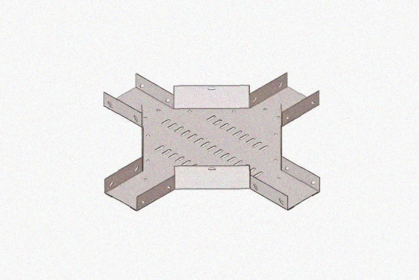 Лоток крестообразный замковый глухой КМЗГ 150х80 УТ1,5, оцинкованный лист, S1,5