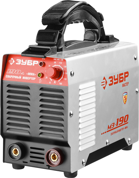 Инвертор сварочный, ЗАС-М3-190, М3, 190А, MMA, IGBT, ПВ-35%, Форсаж дуги, Горячий старт, 220В (мин 160В) ЗУБР