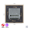 Двухклавишный проходной умный сенсорный выключатель Livolo ZigBee, 1 пост, Золотой VL-C702SZ-2AG