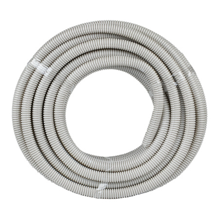 Труба гофр, ПВХ с протяжкой d25 мм (25 м) серая EKF-Plast