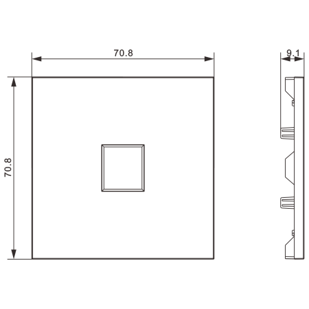 Donel S08 шампань накладка 1-я для розеток RJ45,TV,SAT, серия DB