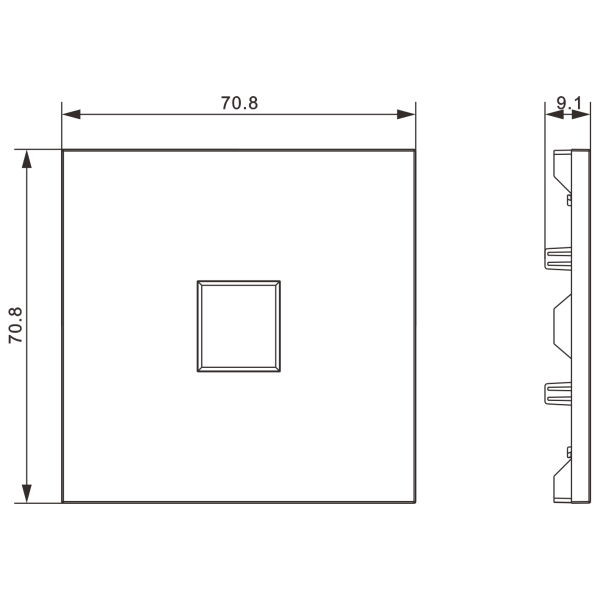Donel S08 шампань накладка 1-я для розеток RJ45,TV,SAT, серия DB