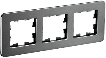 BRITE Рамка 3-мест. РУ-3-1-Бр металл титан RE IEK