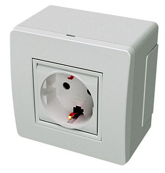 Коробка в сборе с силовой розеткой, коричневая (розница) DKC