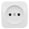 Минск Розетка 1-местная ОП 10А без заземления белая Basic EKF