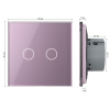 Сенсорный выключатель 2 клавиши 1 пост Розовый Livolo