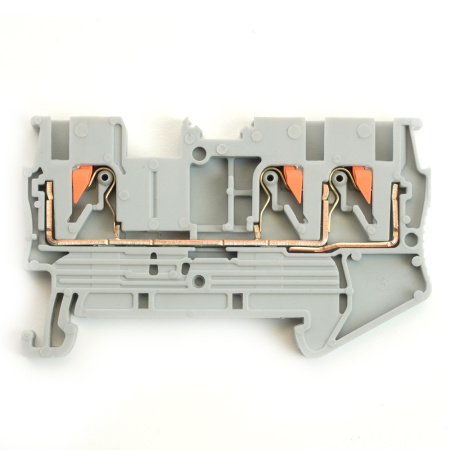 Зажим пружинный, 3-проводной проходной ЗНИ - 2,5, JXB PT 2.5 TW, серый LD573-1-25 STEKKER