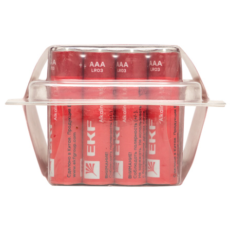 Алкалиновая батарейка типа ААА(LR03) пластиковый бокс 24шт, EKF