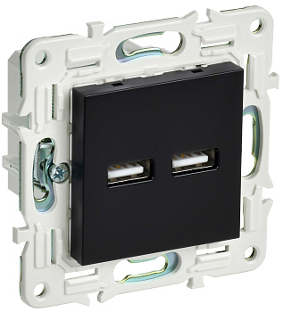 SKANDY Розетка USB A+A 3,1А SK-R15Bl черный IEK