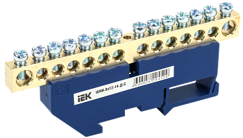 Шина N "ноль" на DIN-изоляторе ШНИ-8х12-14-Д-С IEK