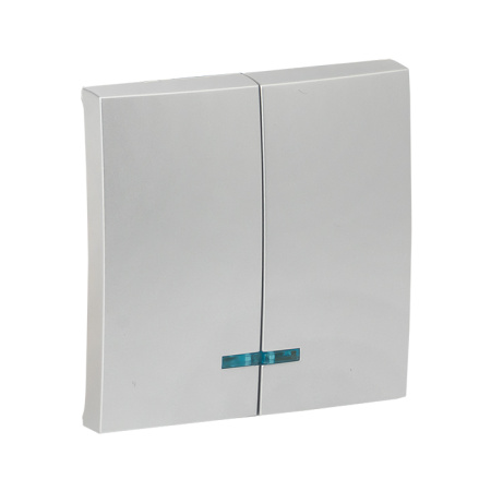 Валенсия Лицевая панель выключателя 2-кл, с индикатором 10А сталь EKF