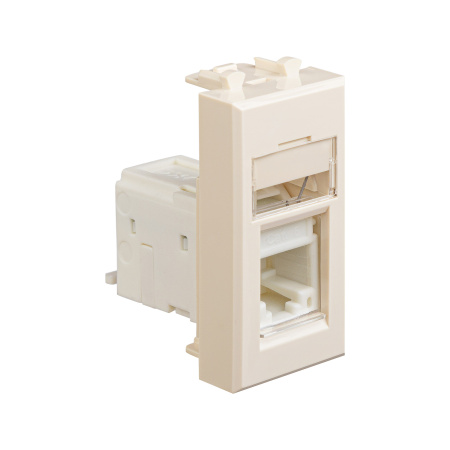 Компьютерная розетка RJ-45 модульная, кат.6, "Avanti", "Ванильная дымка", 1 модуль DKC