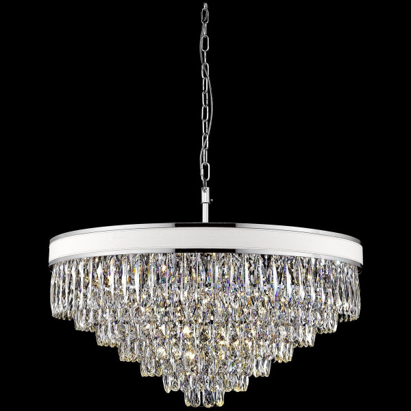 Люстра подвесная Белый, Хром/Прозрачный E14 22*40Вт WE136.22.103 WERTMARK