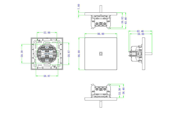 Donel N96 Переключатель на 1 тумблер, Цилиндр, 10AX 250V, Бронза, серия DT