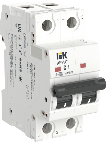 Выключатель автоматический ВА МОД M06N-DC 2П C 1А ARMAT IEK
