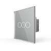 Трехклавишный сенсорный выключатель EU стандарт, 1 пост, цвет серый Livolo