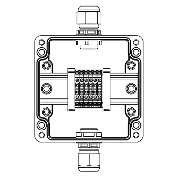 Взрывозащ. клемм. коробка из полиэстера TBE-P-03-(6xCBC.2)-1xPABMP(A)(C)1Ex e IIC Т5 Gb / Ex tb IIIC T95°C Db IP66 DKC