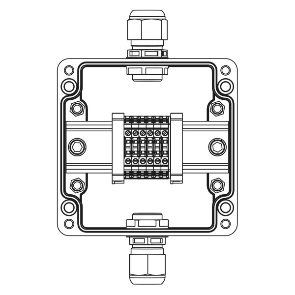 Взрывозащ. клемм. коробка из полиэстера TBE-P-03-(6xCBC.2)-1xPABMP(A)(C)1Ex e IIC Т5 Gb / Ex tb IIIC T95°C Db IP66 DKC