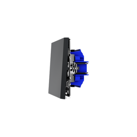 Выключатель с самовозвратом встраиваемый Voltum S70 одноклавишный 10А, (графит)