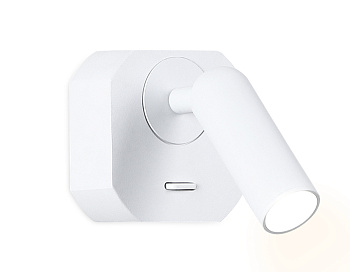 Настенный светодиодный светильник с выключателем FW282 SWH белый песок LED 4200K 3W 66*66*65 Ambrella Light