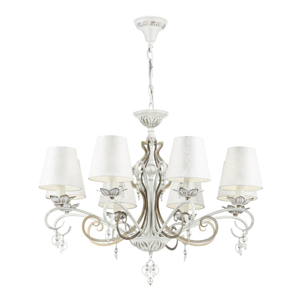 Люстра 8*E14 40Вт Белый с Золотом IP20 Monile ARM004-08-W Maytoni