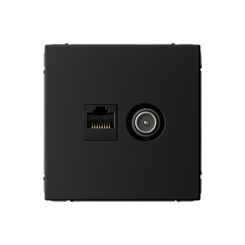 ARTGALLERY РОЗЕТКА двойная ТВ + компьютерная RJ45, кат. 5Е, КАРБОН Systeme Electric