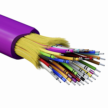 Кабель волоконно-оптический, распределительный, арамидные упрочняющие нити, для внутренней прокладки, нг(А)-HF, 32 ОВ, категорияOM4 (G.651.1) плотный 